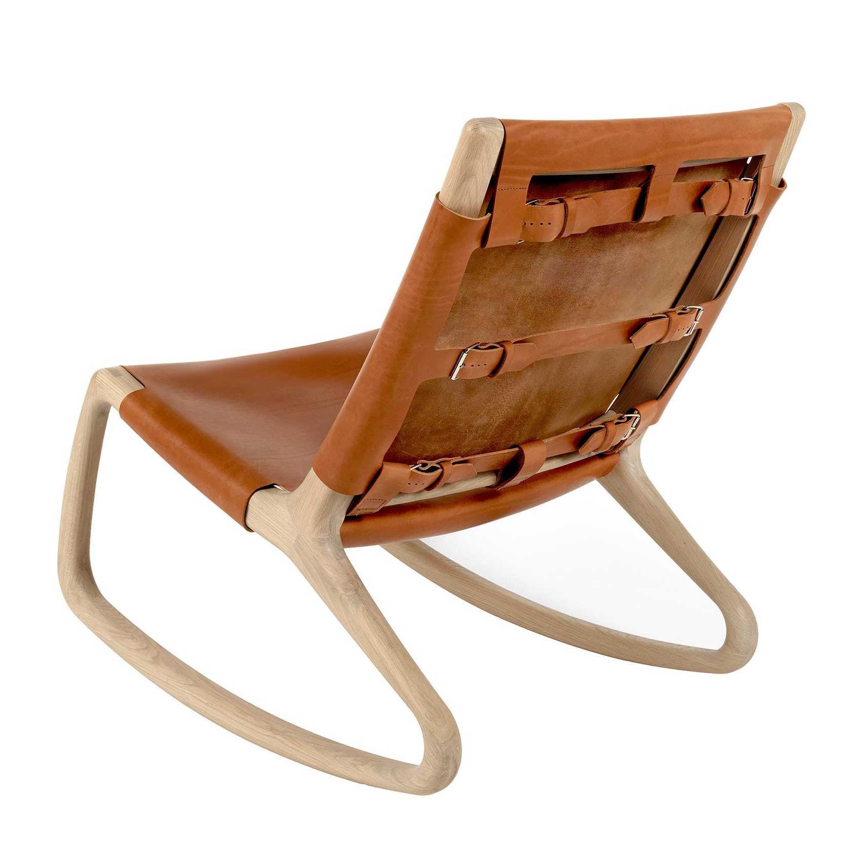 Mater - Rocker Schaukelstuhl - whiskey/Sitz Leder/Gestell Eiche matt lackiert/BxHxT 59,5x78x86,5cm von Mater