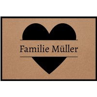 Fußmatte HOME STYLE - "Family Heart" - personalisierbar von Mattenlager