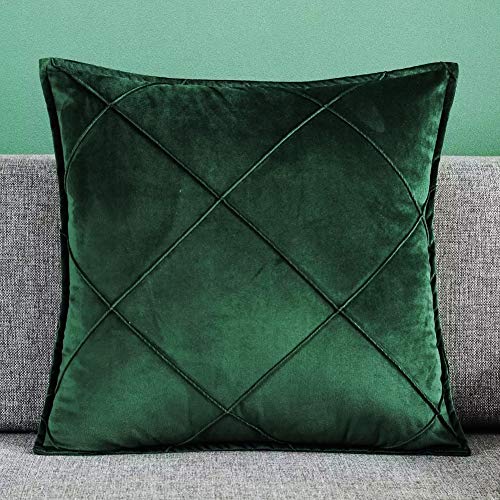 Matty-LZ Samt Einfach Weicher Kissenbezug Hochwertige Qualität Set, Dekorativ Sofa Kissenbezug Kissen Kissenhülle (18x18 Zoll / 45x45 cm, Grün (1 Stück)) von Matty-Hause