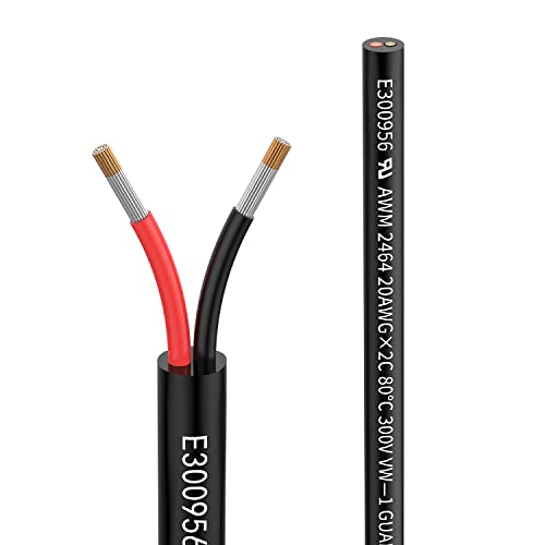 20awg 2×0,5mm² Elektrischer Draht Kabel 2 adrig Verlängerungskabel 5m UL2464 5V/12V/24V/300V Sauerstofffreies mehrlitziges verzinntes Kupferkabel Landschafts Draht Kabel LED Lampen im Automobil von Matugajp