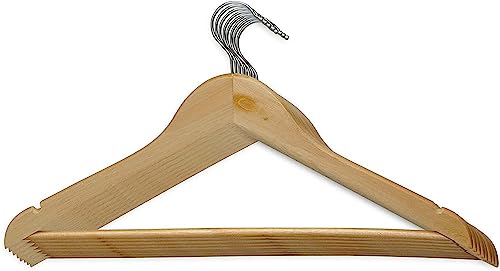 MAUL Kleiderbügel Holz (8 Stück) | 45x22cm | Moderner Kleiderbügel Holz in klassischem Design | Belastbarer Bügel für Jacken, Hemden, Blusen und Hosen | Hosenbügel aus Buchenholz | Holz von Maul