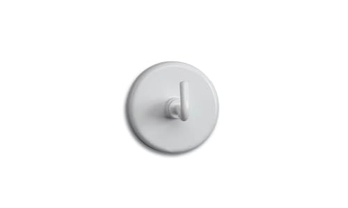 MAUL Magnete mit Haken Ø 36mm (5 Stück) | Starker Magnet mit 6kg Haftkraft | Einsetzbar als Kleiderhaken, zum Aufhängen von Kalender, Schlüssel | Runder Magnet für Kühlschank, Magnettafel | Weiß von Maul