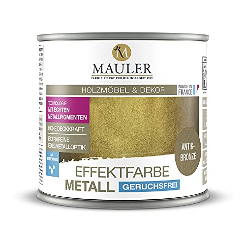 Mauler Goldfarbe Mettalic Antikbronze 0,125L Echte Metallpigmente. Innen und aussenbereich : Holz, Metall, Gips, PVC von Mauler