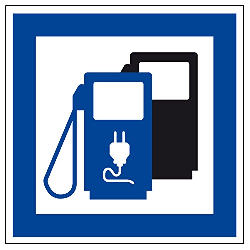 Schild für erneuerbare Energien - Elektro Tankstelle - Aluminium - 25 x 25 cm von Max Systems