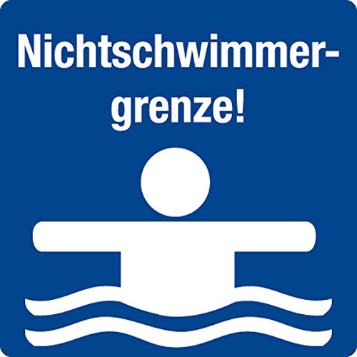 Schwimmbadschild - Nichtschwimmergrenze - Kunststoff - 10 x 10 cm von Max Systems
