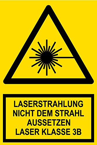 Warnschild aus Aluminium - Laserstrahl Nicht dem Strahl aussetzen Laser Klasse 3B - 30 x 45 cm von Max Systems