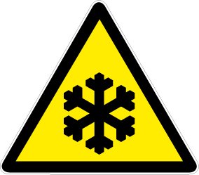 Warnschild aus Kunststoff - Warnung vor Kälte - Schenkellänge 20 cm von Max Systems