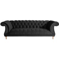 Max Winzer Chesterfield-Sofa "Isabelle", mit Knopfheftung & gedrechselten Füßen in Buche natur, Breite 260 cm von Max Winzer