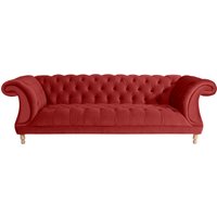 Max Winzer Chesterfield-Sofa "Isabelle", mit Knopfheftung & gedrechselten Füßen in Buche natur, Breite 260 cm von Max Winzer
