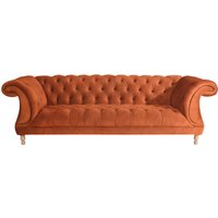 Max Winzer Chesterfield-Sofa "Isabelle", mit Knopfheftung & gedrechselten Füßen in Buche natur, Breite 260 cm von Max Winzer