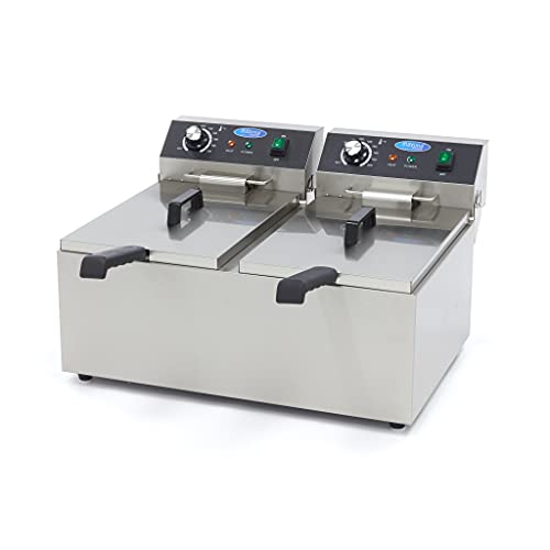 Fritteuse 2x 11 L – 2 Körbe – bis zu 2,8 kg Pommes Frites – Fritteuse – Doppel-Catering-Bratpfanne – Edelstahl – Profi – 22 Liter Fritteuse 2x 11 L – 2 Körbe – bis zu 2,8 kg Pommes Frites – Fritteuse – Doppel-Catering-Bratpfanne – Edelstahl – Profi – 22 Liter von Maxima