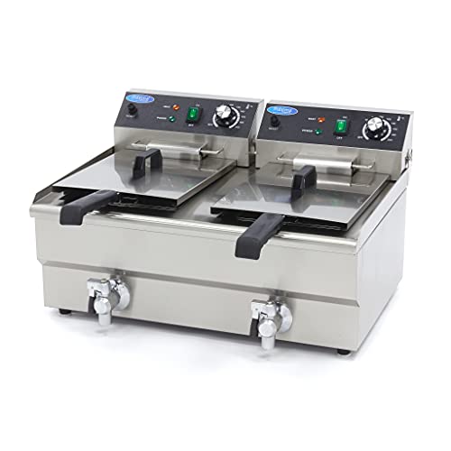 Fritteuse 2x 13 L – 2 Körbe – mit Hahn – Fritteuse – Doppel-Catering-Fritteuse – Edelstahl – Profi – 26 Liter Fritteuse 2x 13 L – 2 Körbe – mit Hahn – Fritteuse – Doppel-Catering-Fritteuse – Edelstahl – Profi – 26 Liter von Maxima