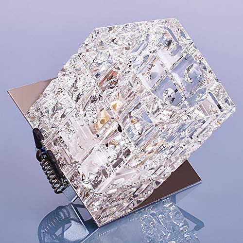 max K O M F O R T Glas Einbaustrahler mit G9 Fassung 230V Spot Deckenleuchte Deckenspot Einbauleuchte Kristall Einbauspot, Design 10 von max K O M F O R T