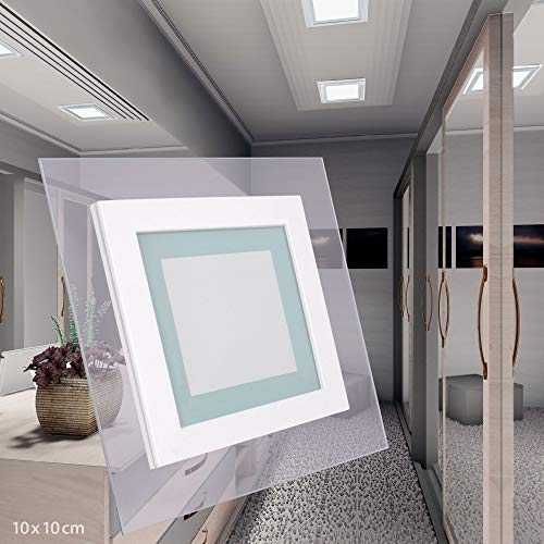 max K O M F O R T LED Panel 6W ECKIG quadratisch warmweiß Glasrand leuchtend Einbaustrahler Einbauleuchte Deckenstrahler Deckenleuchte Deckenlampe Ultraslim Slim EEK: A von max K O M F O R T