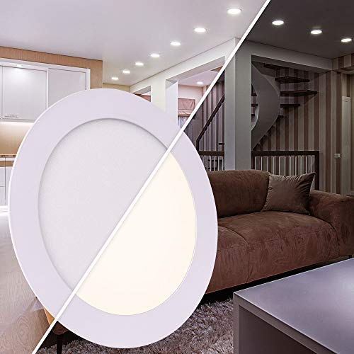 Maxkomfort LED Panel 6W rund ultra flach weiß ultraslim warmweiß DE-Händler Einbaustrahler Deckenleuchte Deckenstrahler von Maxkomfort