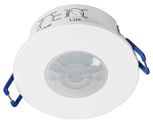 McShine - IR Infrarot Bewegungsmelder innen, Unterputz Deckenmontage | LX-420 | 360° Reichweite 8m, IP65, LED geeignet, Lichtsensor für Innebreich Decke von McShine