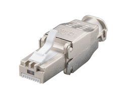 M-Cab 7200371 - Tool-Free CAT6 STP Adapter - m-cab.de - Werkzeugfreier RJ45 Stecker STP geschirmt, CAT 6 - max. Kabeldurchmesser: 9 mm, Zink-Druckguss, Klemmleiste für LSA Montage von Mcab