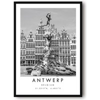 Antwer Travel Print, Belgien Poster, Einzigartiges Wanddekor, Schwarzweiß Wohnkultur, Brüssel Beliebter Druck A1/A2 A3 A4 A5 von MeAndKatePrints