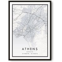 Athen Karte Druck, Griechenland Posterdruck, Stadtplan Drucke Von Athen, Beliebtes Geschenk, Druck A1/A2/A3/A4/A5 von MeAndKatePrints