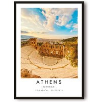 Athen Reisedruck, Poster, Einzigartiges, Wanddekor, Farbdruck, Wohndekor, Griechenland Beliebter Druck A1/A2 A3 A4 A5 von MeAndKatePrints