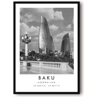 Baku Reisedruck, Posterdruck, Wandkunst Minimalistisch, Aserbaidschan Druck, Drucke Von A1/A2/A3/A4/A5 von MeAndKatePrints