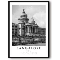 Bangalore Reisedruck, Indien Poster, Schwarzweißes Wohndekor, Beliebter Druck, Galeriewand A1/A2/A3/A4/A5 von MeAndKatePrints