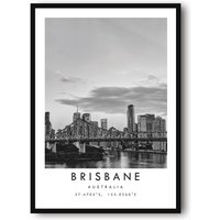 Brisbane Reisedruck, Posterdruck, Wandkunst Minimalistisch, Australien Druck, Drucke Von A1/A2/A3/A4/A5 von MeAndKatePrints