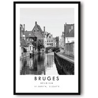 Brügge Reisedruck, Poster, Einzigartiges Wandkunst-Dekor, Schwarz-Weißes Wohndekor, Belgien Beliebter Druck A1/A2/A3/A4/A5 von MeAndKatePrints