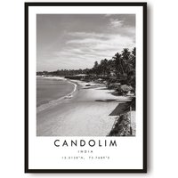 Candolim Reisedruck, Indien Poster, Einzigartiges Wanddekor, Schwarzweiß Wohnkultur, Indien, Beliebter Druck A1/A2/A3/A4/A5 von MeAndKatePrints