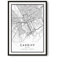 Cardiff Karte Druck, Poster Stadt Druck Minimalistisch, Drucke Von Cardiff, Beliebtes Geschenk, Individuelle A1/A2/A3/A4/A5 von MeAndKatePrints