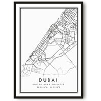Dubai-Karte Drucken, Dubai-Druck, Dubai-stadtkarte Drucken Minimalistisch, Drucke Von Dubai, Benutzerdefinierte Karte A1/A2/A3/A4/A5 von MeAndKatePrints