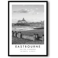 Eastbourne Reisedruck, Poster, Einzigartiges Wanddekor, Schwarzweißes Wohndekor, Beliebter Druck A1/A2/A3/A4/A5 von MeAndKatePrints