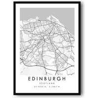 Edinburgh Karte Druck, Posterdruck, Schottland Stadtplan Druck Minimalistisch, Drucke Von Edinburgh, Benutzerdefinierte A1/A2/A3/A4/A5 von MeAndKatePrints