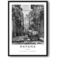 Havanna Reisedruck, Kuba Poster, Galeriewand, Schwarz-Weiß Wohndekoration, Kuba, Beliebtes Geschenk, Kunst A1/A2/A3/A4/A5 von MeAndKatePrints