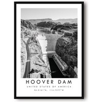 Hoover Dam Druck, Nevada Poster, Schwarz Weiß Wand Kunst, Minimalistisch, Home Decor, Colorado River A1/A2/A3/A4/A5 von MeAndKatePrints