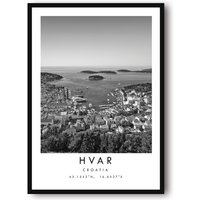 Hvar Travel Print, Kroatien Poster, Einzigartige Wanddekoration, Schwarz Und Weiß Wohnkultur, Beliebter Druck A1/A2/A3/A4/A5 von MeAndKatePrints