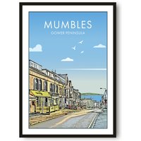 Mumbles Reiseposter, Posterdruck, Gower Wandkunst Minimalistisch, Drucke, Drucke Der Halbinsel, Beliebter Druck von MeAndKatePrints