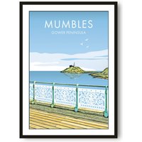 Mumbles Reiseposter, Posterdruck, Gower Wandkunst Minimalistisch, Drucke, Drucke Der Halbinsel, Beliebter Druck von MeAndKatePrints