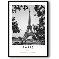 Paris Reisedruck, Frankreich Reiseposter, Reisekunst, Schwarz-Weiß, Geschenk, A1/A2/A3/A4/A5 von MeAndKatePrints