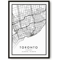 Toronto Karte Drucken, Druck, Stadt Drucken Minimalistisch, Drucke Von Kanada, Benutzerdefinierte A1/A2/A3/A4/A5 von MeAndKatePrints