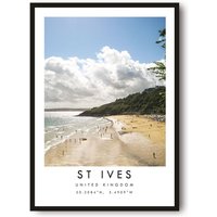st. Ives Reisedruck, Poster, Einzigartiges Wandkunst-Dekor, Farbdruck, Wohndekoration, England Ives, Beliebter Druck A1/A2/A3/A4/A5 von MeAndKatePrints