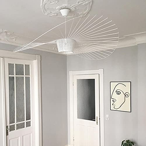 GLZXMQBP Vertigo Lampe 80CM Weiss Pendelleuchte Vintage HäNgelampe Modern Hut Wohnzimmer Kronleuchter für Kreative (einstellbare Lichthöhe) in Fiberglas + Polyurethan, E27 Kronleuchter von GLZXMQBP