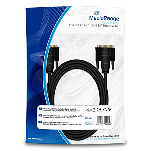 MediaRange MRCS130 DVI-Adapter (3 m, DVI-D Stecker auf Stecker) von MediaRange