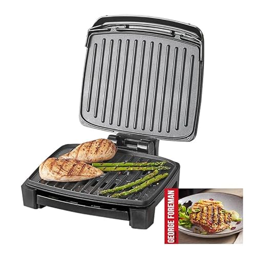 George Foreman Immersa Grill - Tischgrill - in 3 Handgriffen zerlegen - spülmaschinengeeignet - spart Zeit & Geld - weniger Fett - Indoor-Grill - Anti-Haft-Beschichtung - Kompaktes Design - medium von Mediashop