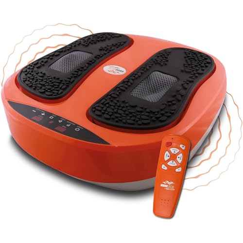 VibroLegs - Massage Gerät mit Vibration - Vibrationsplatte für vitalisierte und entspannte Beine und Füße - Fußmassage auf Knopfdruck mit 2 Programmoptionen - Orange von Mediashop