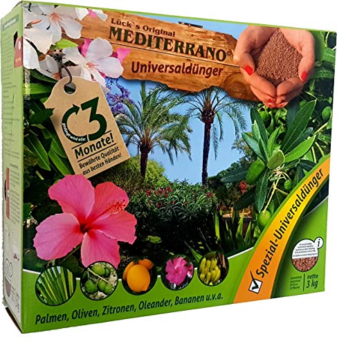 Mediterrano Palmendünger Langzeit 3 Kg Palmendünger - Hanfpalme - Freilandpalmendünger für den Aussenbereich - Dünger für Palmen - Palmen Dünger Mediterrano DAS ORIGINAL!! von Mediterrano