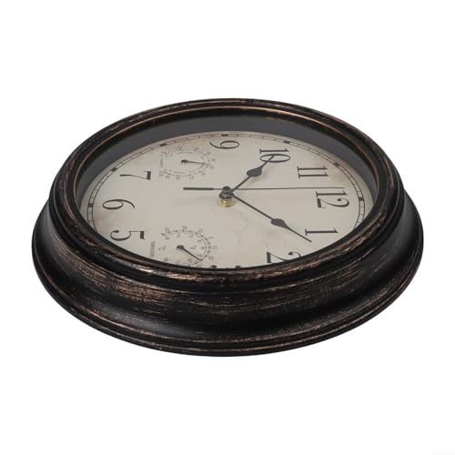 Wasserdichte Vintage-Wanduhr mit Thermometer und Hygrometer, für den Außenbereich, 30,5 cm, schwarzes Kupfer Wasserdichte Vintage-Wanduhr mit Thermometer und Hygrometer, für den Außenbereich, 30,5 cm, schwarzes Kupfer von MeevrgR