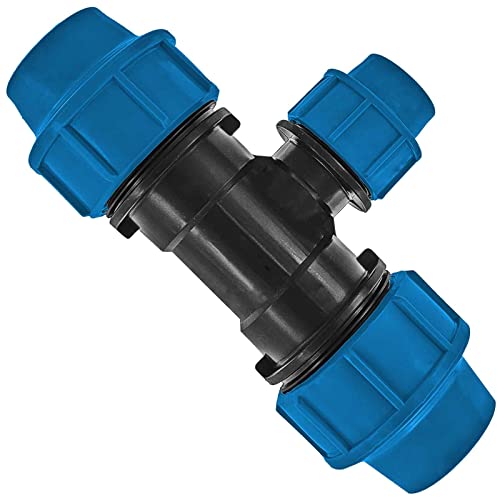 PP Fitting für PE Rohr 20 25 32 40 50mm Klemmverbinder Kupplung Winkel T-Stück Verschraubung Wunschgröße einfach auswählen >>> T-Stück reduziert 32mm x 20mm x 32mm von MegaHaustechnik