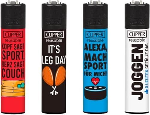 Clipper Feuerzeug Varianten 4er set's Lighter mit Kugelschreiber (Slogan 38) von Mein Landhaus