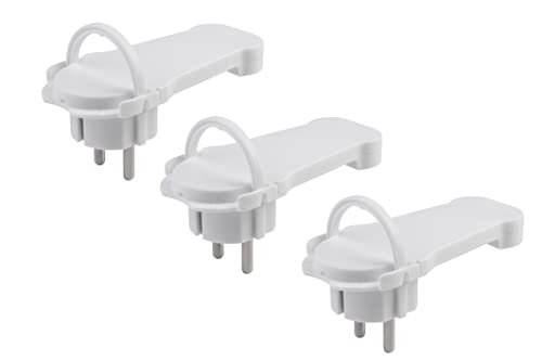 Meister Flachstecker weiß - Praktisches Set mit 3 Stück - Mit Klappbügel - Geeignet für Leitungen mit 1,5 mm² Kabelquerschnitt - IP20 Innenbereich / Schutzkontaktstecker extraflach / 7421090 von Meister